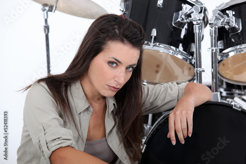 Photo: Girl with drums Girl with drums