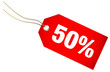 Label "50%" Red