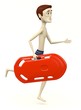 3d render of cartoon character with buoy