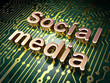 Social media concept: Social Media on circuit board background