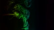 HD colored smoke curves, black background