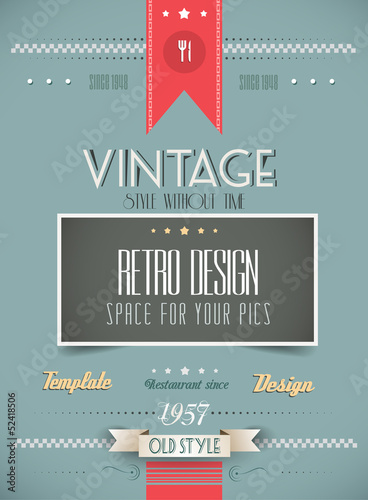 Vector: Old Style Vintage Menu of the Day background Old Style Vintage Menu of the Day background