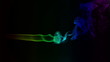 HD colored smoke curves, black background