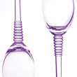 Wine glasses on white, decorative art background