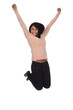 Young Woman Jumping In Joy