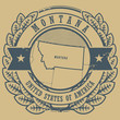 Grunge rubber stamp with name and map of Montana, USA, vector