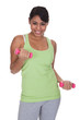 Young Woman Exercising With Dumbbells