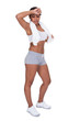 Foto: Tired Young Woman Wiping Sweat Tired Young Woman Wiping Sweat