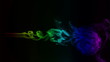 HD colored smoke curves, black background