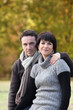 Portrait of a couple strolling in a public park