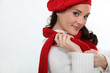Woman wearing warm clothing