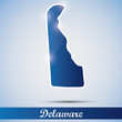 shiny icon in form of Delaware state, USA