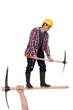 Laborer with pick axe