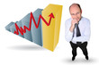 Businessman with an upwards growth chart