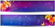 Vector: Two purple banners with lily flowers Two purple banners with lily flowers