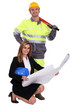 Photo: Tradesman and engineer standing side by side Tradesman and engineer standing side by side