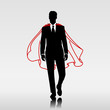Businessman hero with red cloak