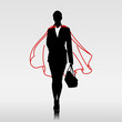 Businesswoman hero with red cloak