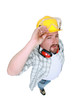 Tradesman in a photo studio