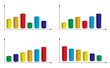 set of color graphs - vector