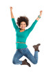 Woman Jumping In Joy