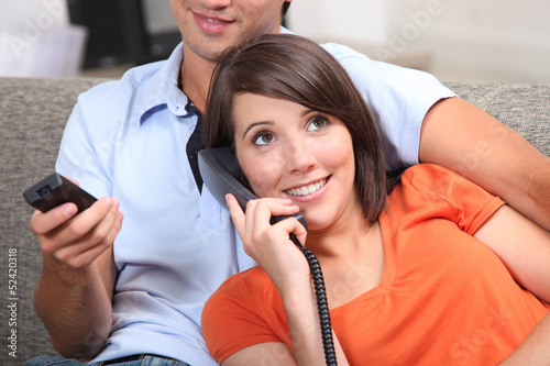 Photo: Teenage couple relaxing Teenage couple relaxing