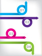 Infographic background design with ribbons