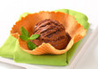 Ice cream in wafer bowl