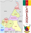 Vector: Cameroon Africa emblem map administrative divisions Cameroon Africa emblem map administrative divisions