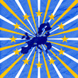 blue background with european union map