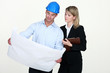 Photo: Architects with plans Architects with plans