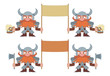Dwarfs with banners, set
