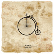 Vintage postcard. Retro bicycle on Grunge Background