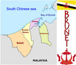 Vector: Brunei Asia emblem map symbol administrative divisions Brunei Asia emblem map symbol administrative divisions
