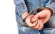 Handcuffs on Hands closeup