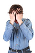 Man in Handcuffs Hide his Face