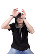 Arrested Young Man in Handcuffs