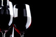 Red Wine Glass silhouette Black Background