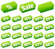 Vektor: Price Tags Set "Sale" Green Price Tags Set "Sale" Green