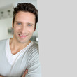 Portrait of handsome man with blue eyes