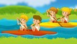 Children and sport - training - illustration for the kids