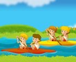 Children and sport - training - illustration for the kids