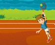 Children and sport - training - illustration for the kids