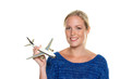 Frau mit Modellflugzeug