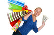 Frau mit Einkaufstaschen beim Shopping
