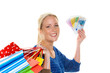 Frau mit Einkaufstaschen beim Shopping