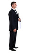 Profile view of male waiter