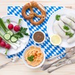 Oktoberfest meal: Weißwürste and Obatzda