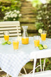 Erfrischender Saft im sommerlichen Garten