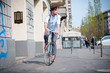 hipster young man on bike